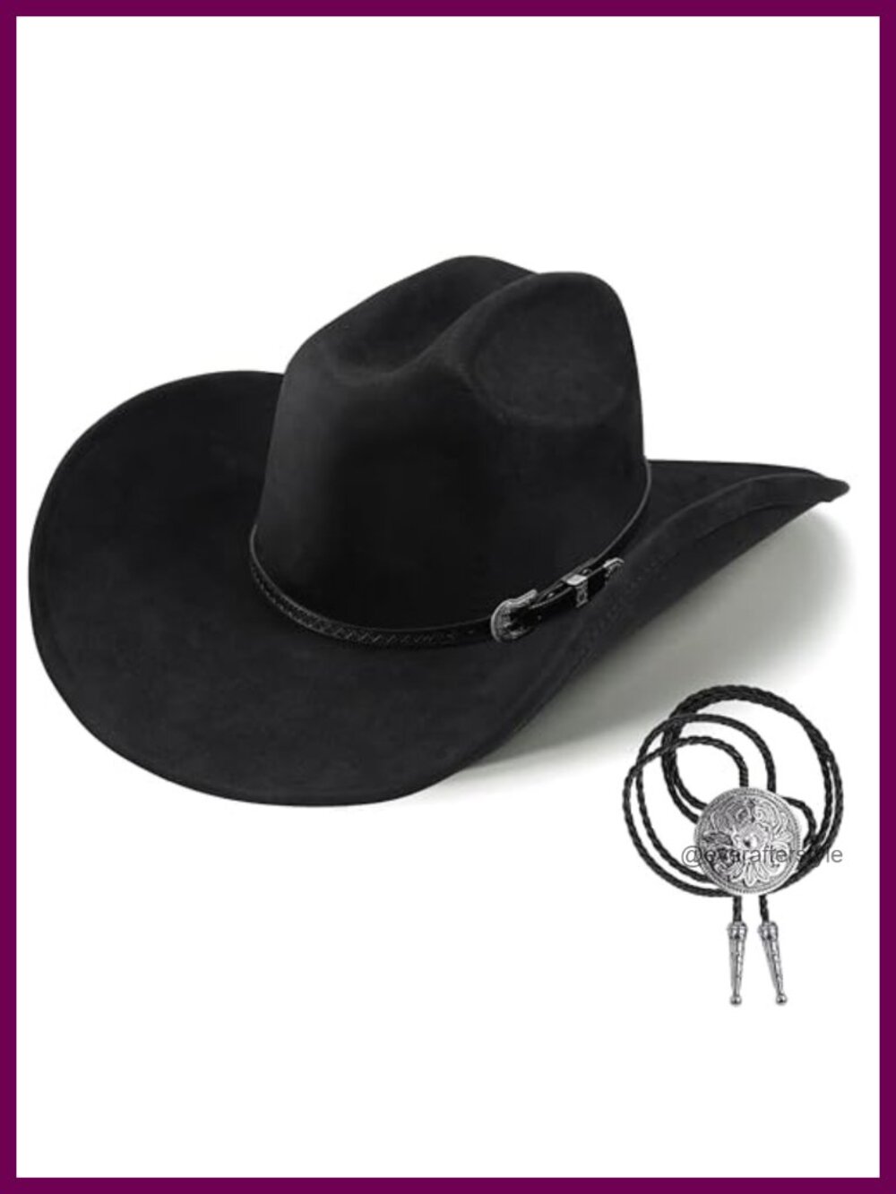Felt Cowboy Hat Wide Brim Fedora Shapeable Western Bolo Tie